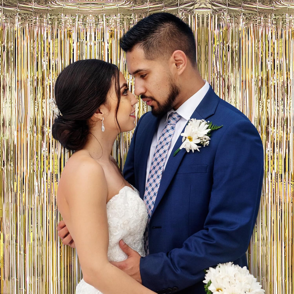 Perdea Franjurata, Vivimall, Model Decor Petrecere, pentru Fundal de Poze, Amenajare Colorata a Petrecerii, Dimensiune 100x200 cm, Gold Sampanie - vivimall.ro