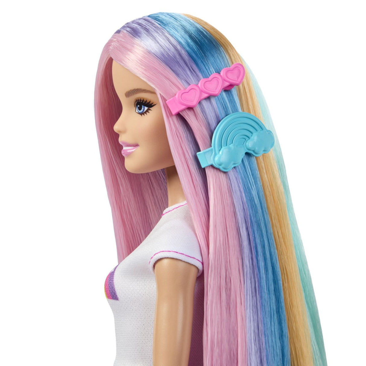 BARBIE SET PAPUSA BARBIE CU PAR STRALUCITOR CURCUBEU SI ACCESORII
