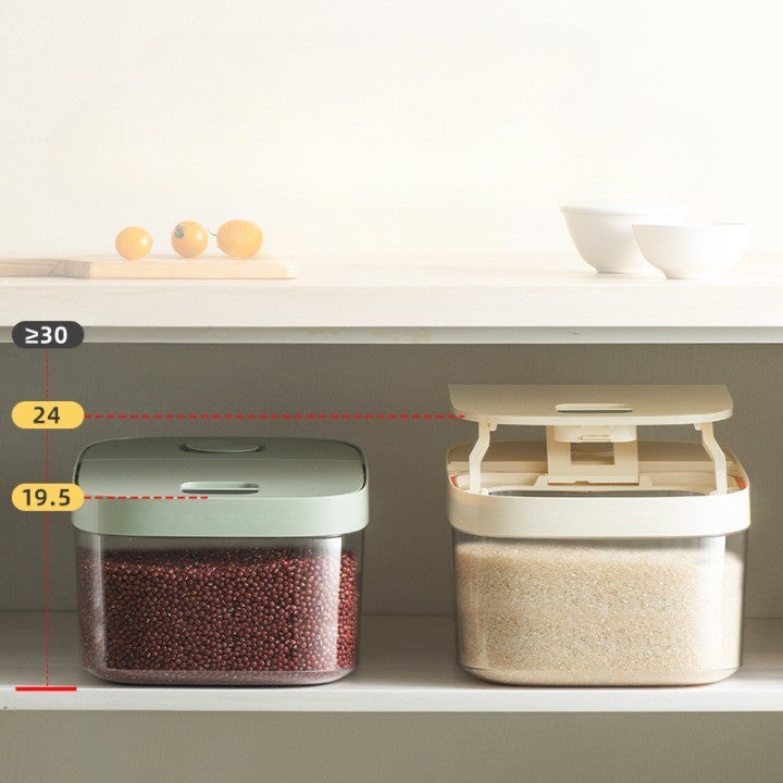 Cutie de Depozitare Vivimall, de Uz Casnic, Rezistentă la Insecte și la Umiditate, Rezervor Sigilat pentru Depozitare Alimentară, Capacitate 10 kg, 37x26x19.5 cm, Verde - vivimall.ro