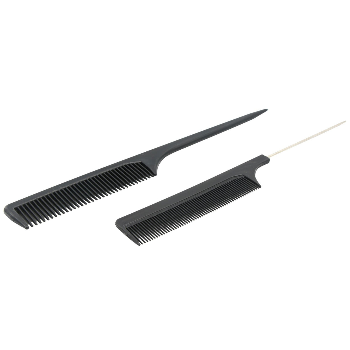 Set piepteni profesionali pentru coafat, Flippy, 10 bucati, PP + Otel inoxidabil, 18,5–22 cm, Rezistenti la caldura, Negru - vivimall.ro