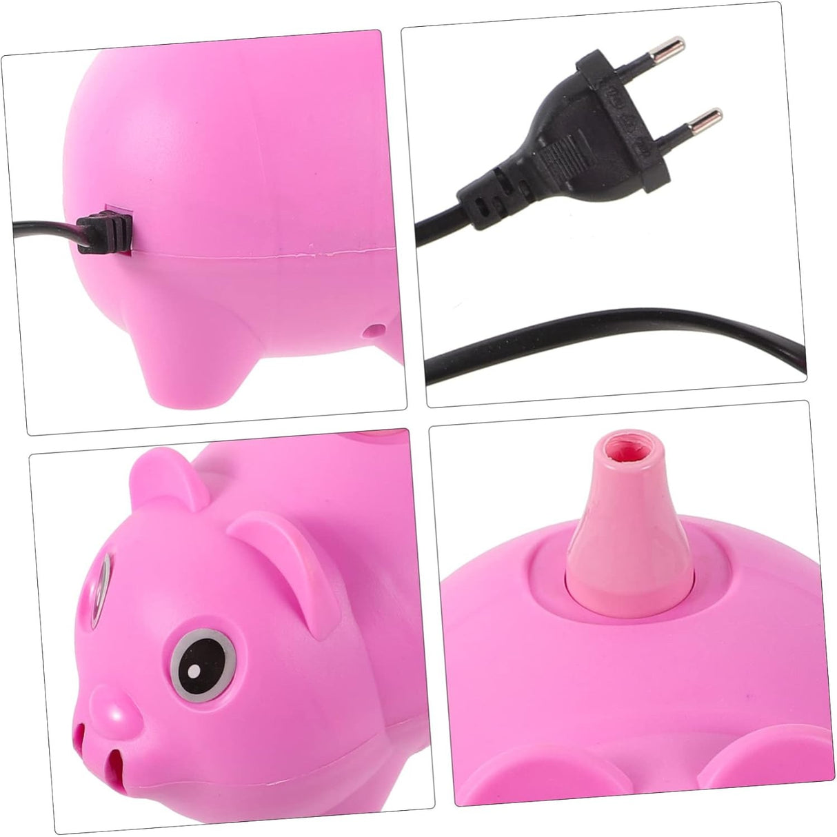 Pompa Electrica Pentru Umflat Baloane, 380 W, din Plastic, Model Porc, Roz - vivimall.ro