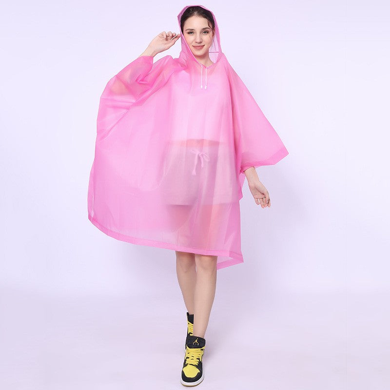 Pelerina de Ploaie, Vivimall, pentru Adulti, EVA, Tip Poncho, Impermeabila, Rezistenta la Vant, Capse Laterale, 160 g, Roz - vivimall.ro