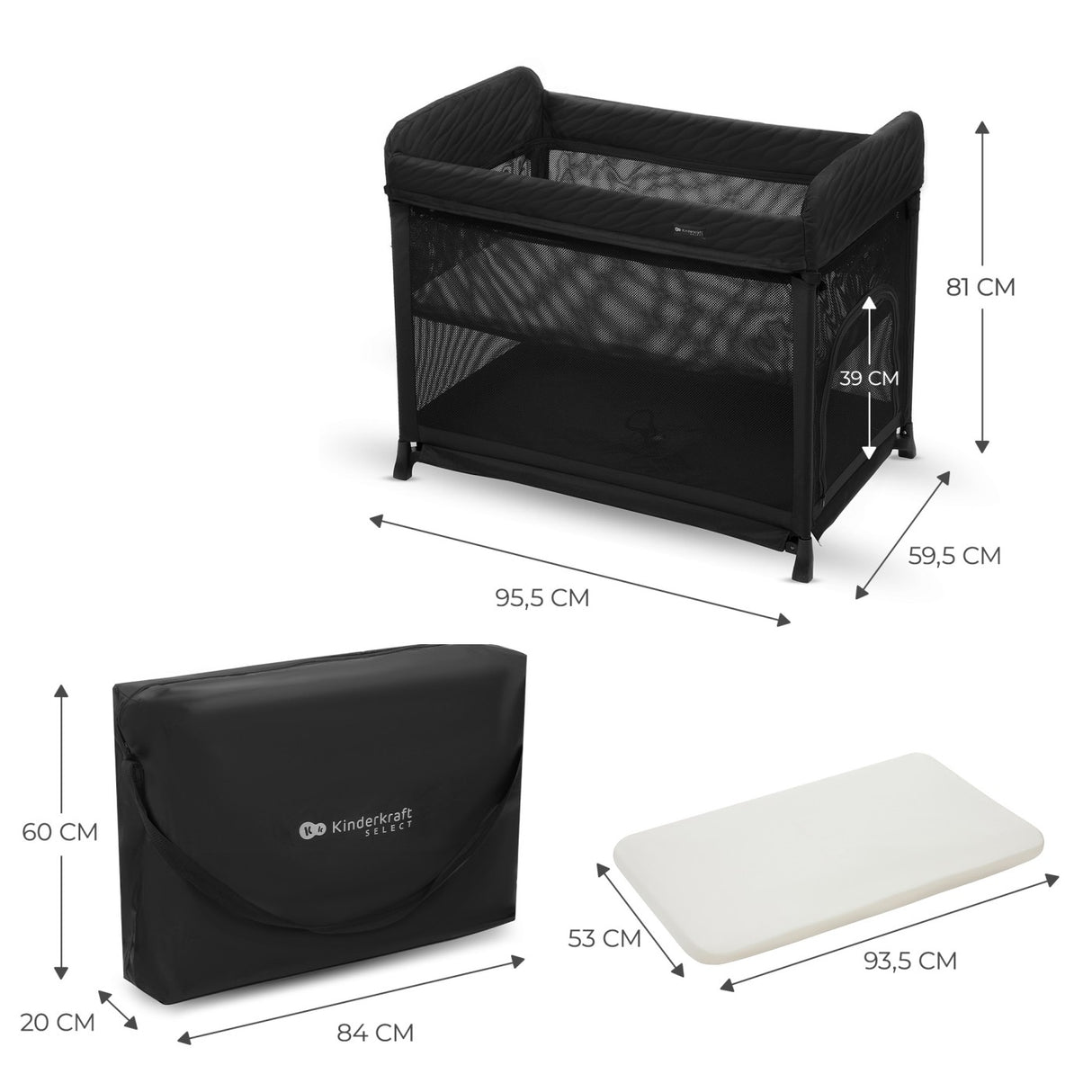 PATUT DE CALATORIE KINDERKRAFT MOON DREAM, BLACK