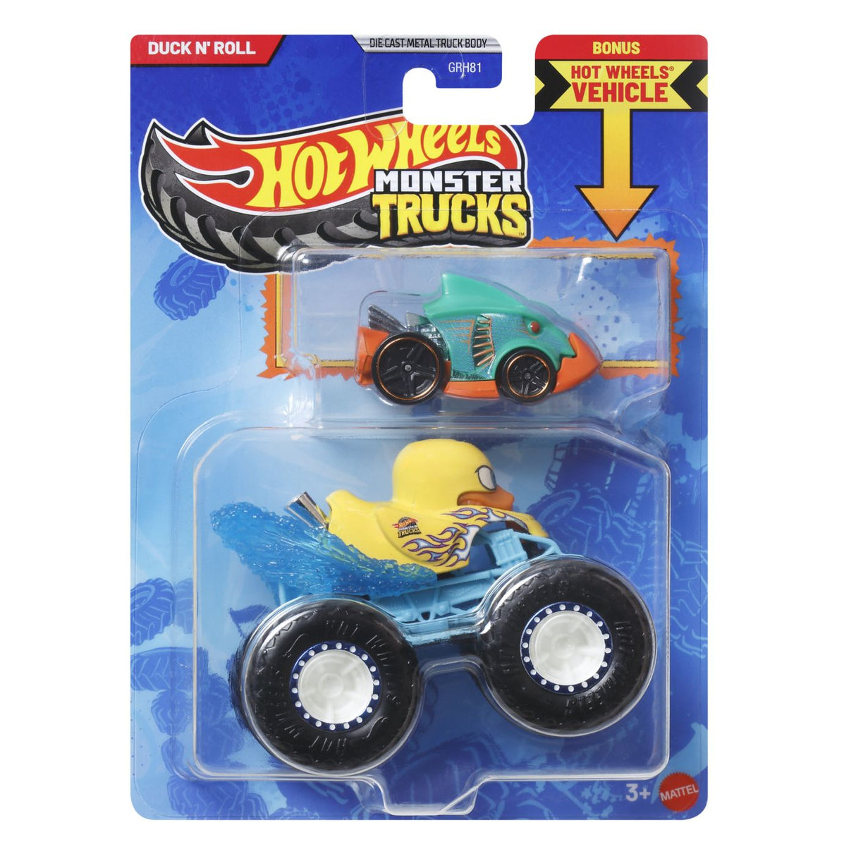 HOT WHEELS MONSTER TRUCK SI MASINUTA METALICA DUCK N ROLL