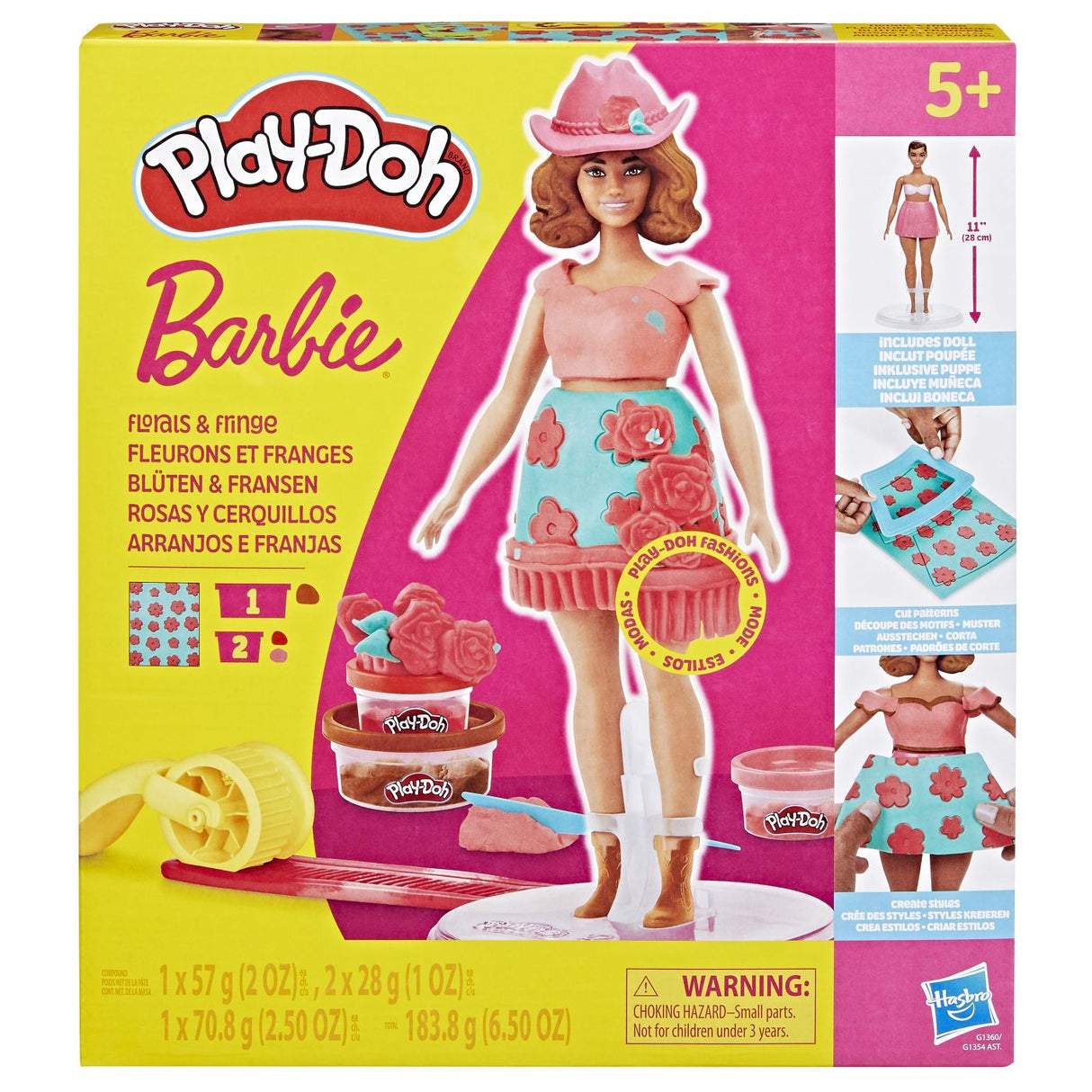 PLAY DOH BARBIE SET CREATII VESTIMENTARE CU FLORI SI FRANJURI COWBOY
