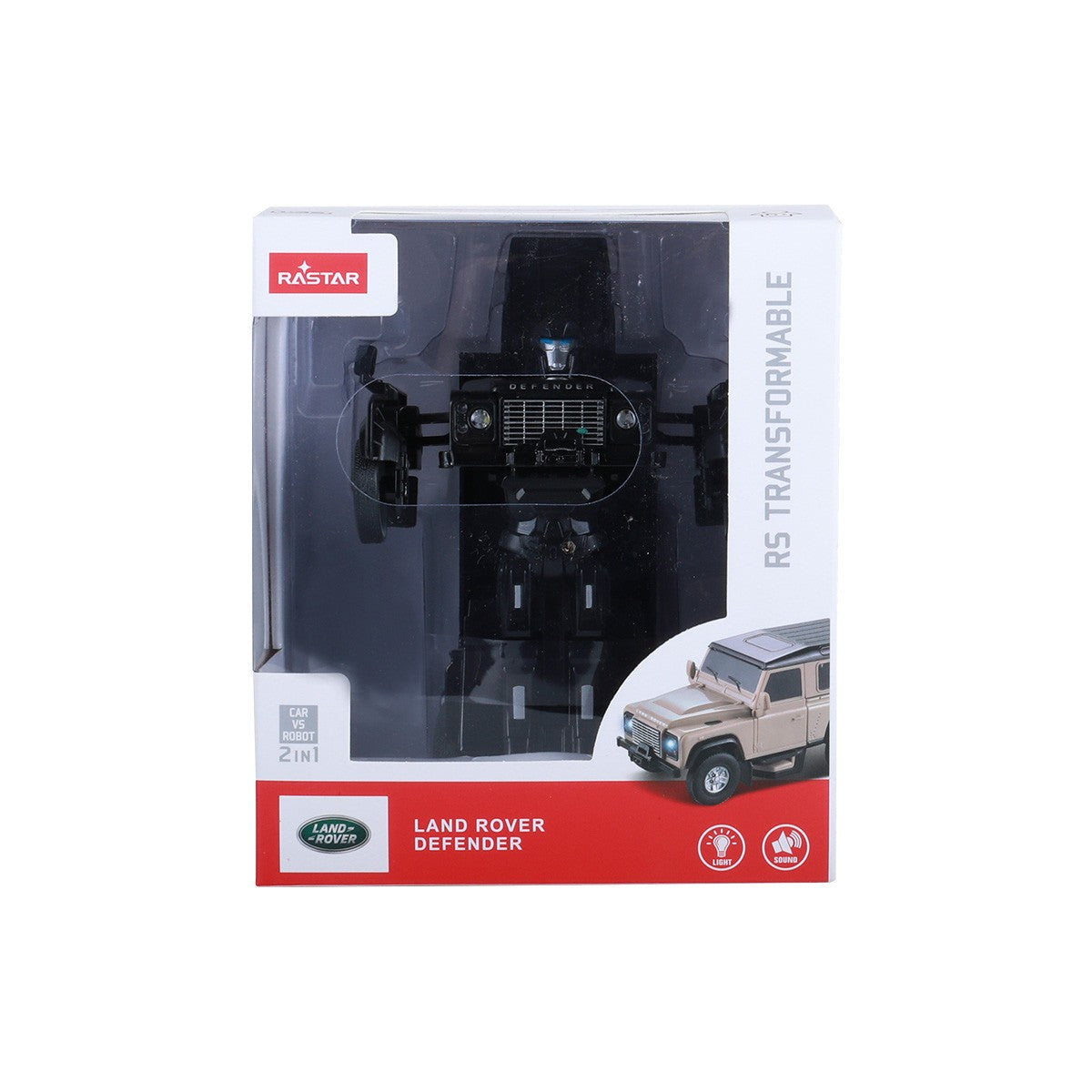 MASINUTA METALICA CONVERTIBILA LAND ROVER DEFENDER NEGRU CU SCARA 1 LA 32