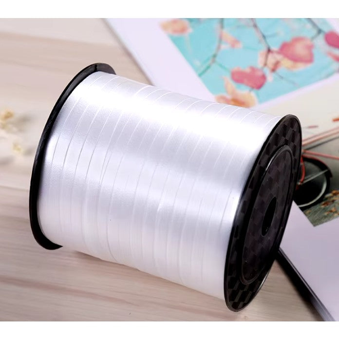 Panglica pentru Baloane, Vivimall, Rola de 200 de Metri, din Rafie, Alba - vivimall.ro