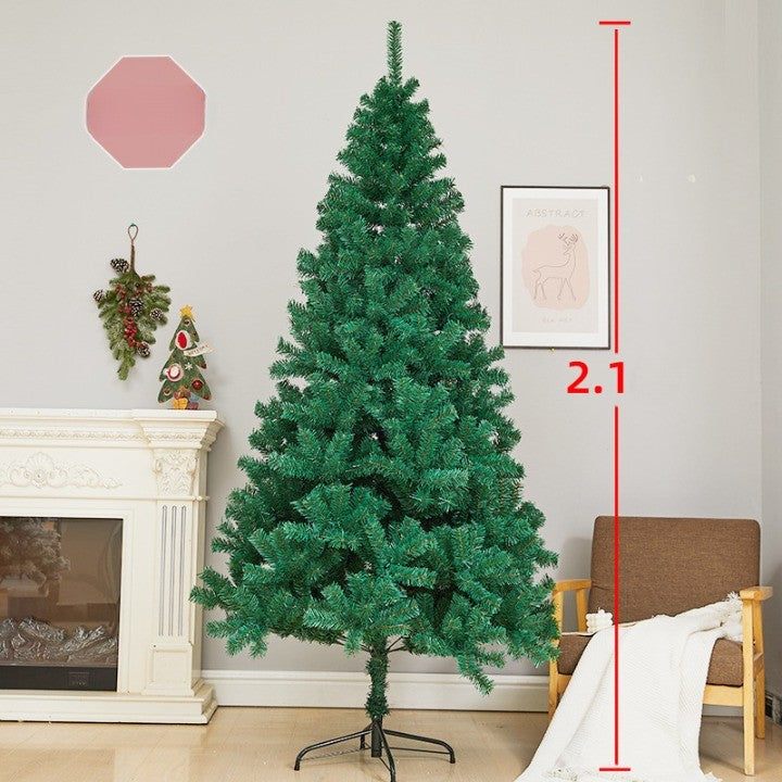 Brad de Craciun artificial cu suport inclus Vivimall, 210 cm, 800 ramuri/varfuri, material plastic, suport clasic, fara iluminare, utilizat pentru interior/exterior, alb - vivimall.ro