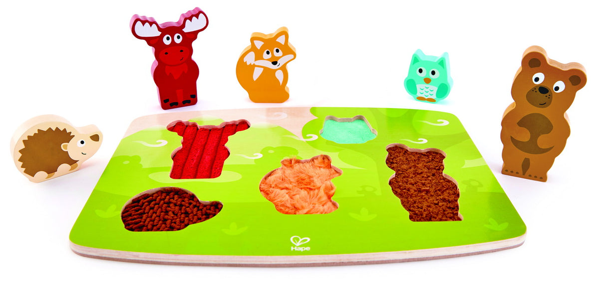 HAPE PUZLLE TACTIL - ANIMALELE DIN PADURE