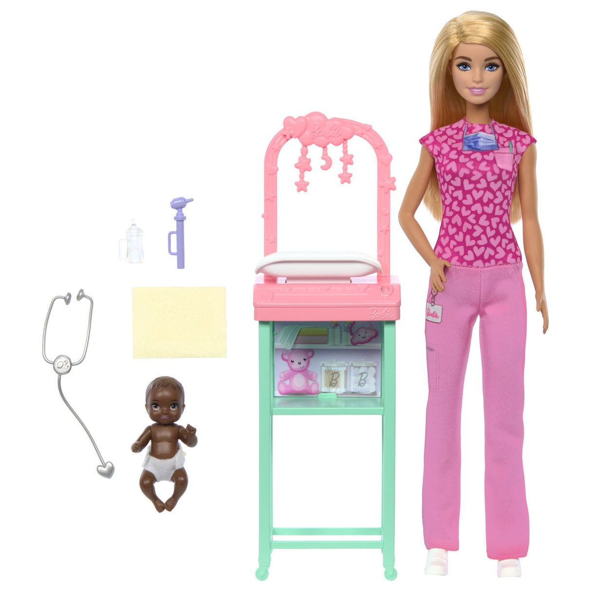 BARBIE SET DE JOACA PAPUSA BARBIE BLONDA FACE CARIERA PEDIATRU