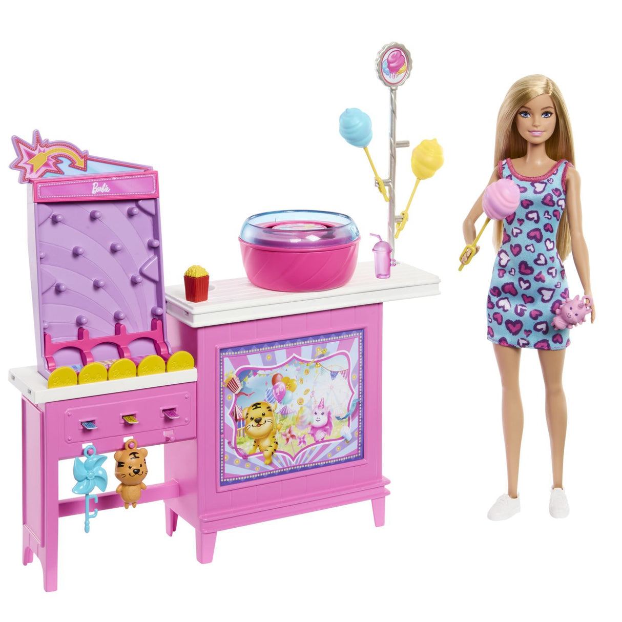 BARBIE MYSTERIES DETECTIVI PE PLAJA SET CABINA DE JOCURI SI PAPUSA BARBIE MALIBU CU ACCESORII