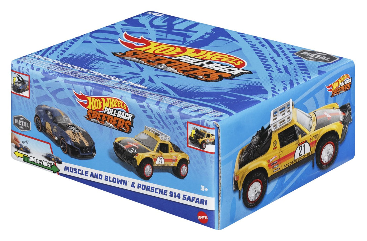 HOT WHEELS SET 2 MASINUTE METALICE PULL BACK MUSCLE AND BLOWN SI PORSCHE 914 SAFARI 1:43