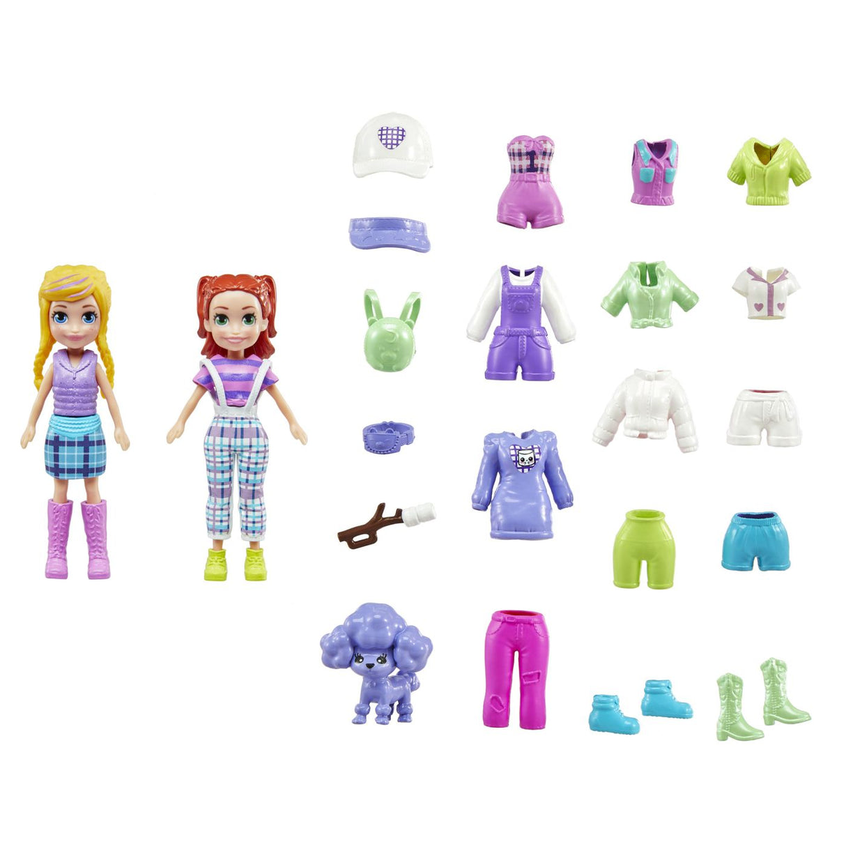 POLLY POCKET SET 2 PAPUSI SI ACCESORII 27 PIESE