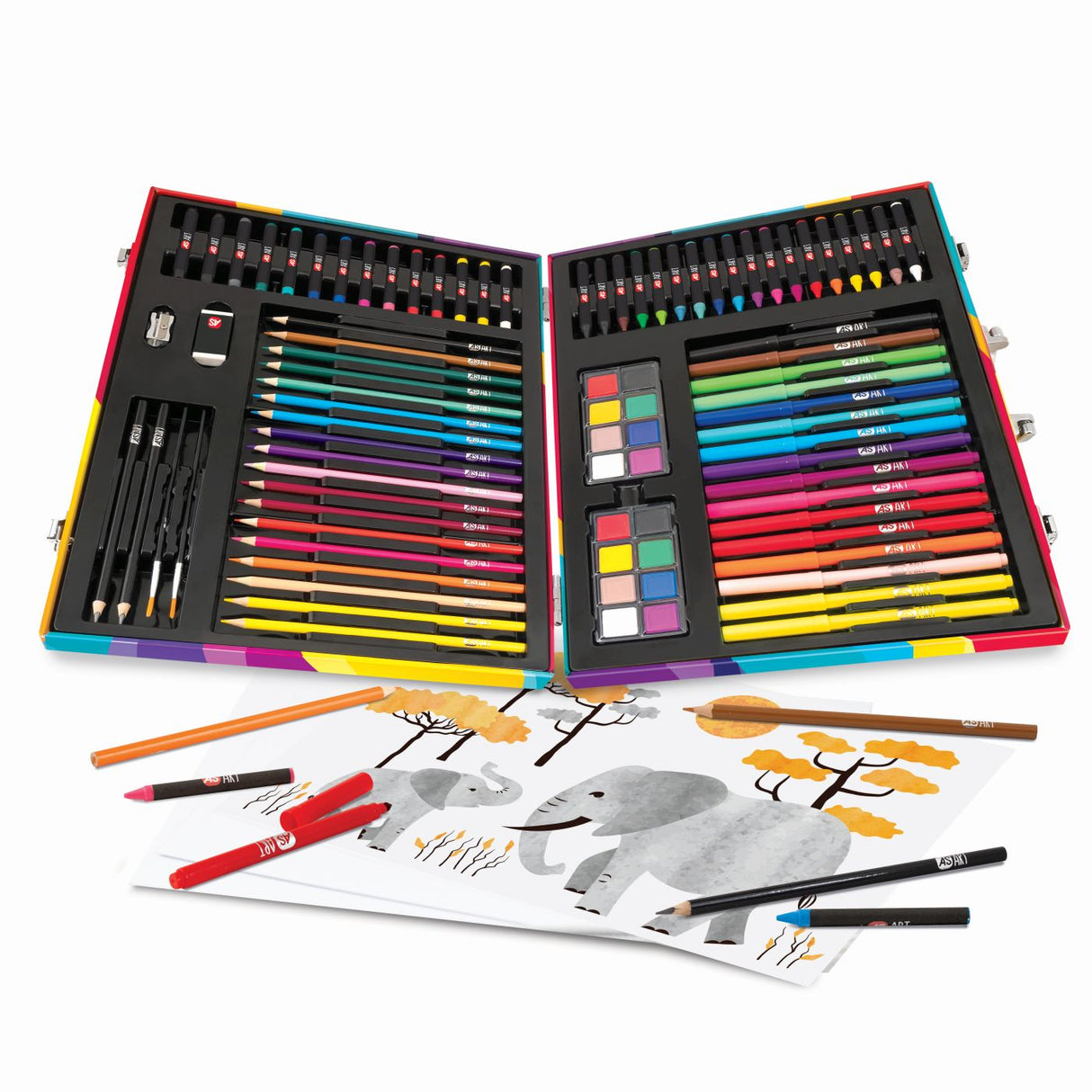 HAPPI HOBBI ART CASE SET DE DESEN DELUXE CU 100 DE ACCESORII CURCUBEU