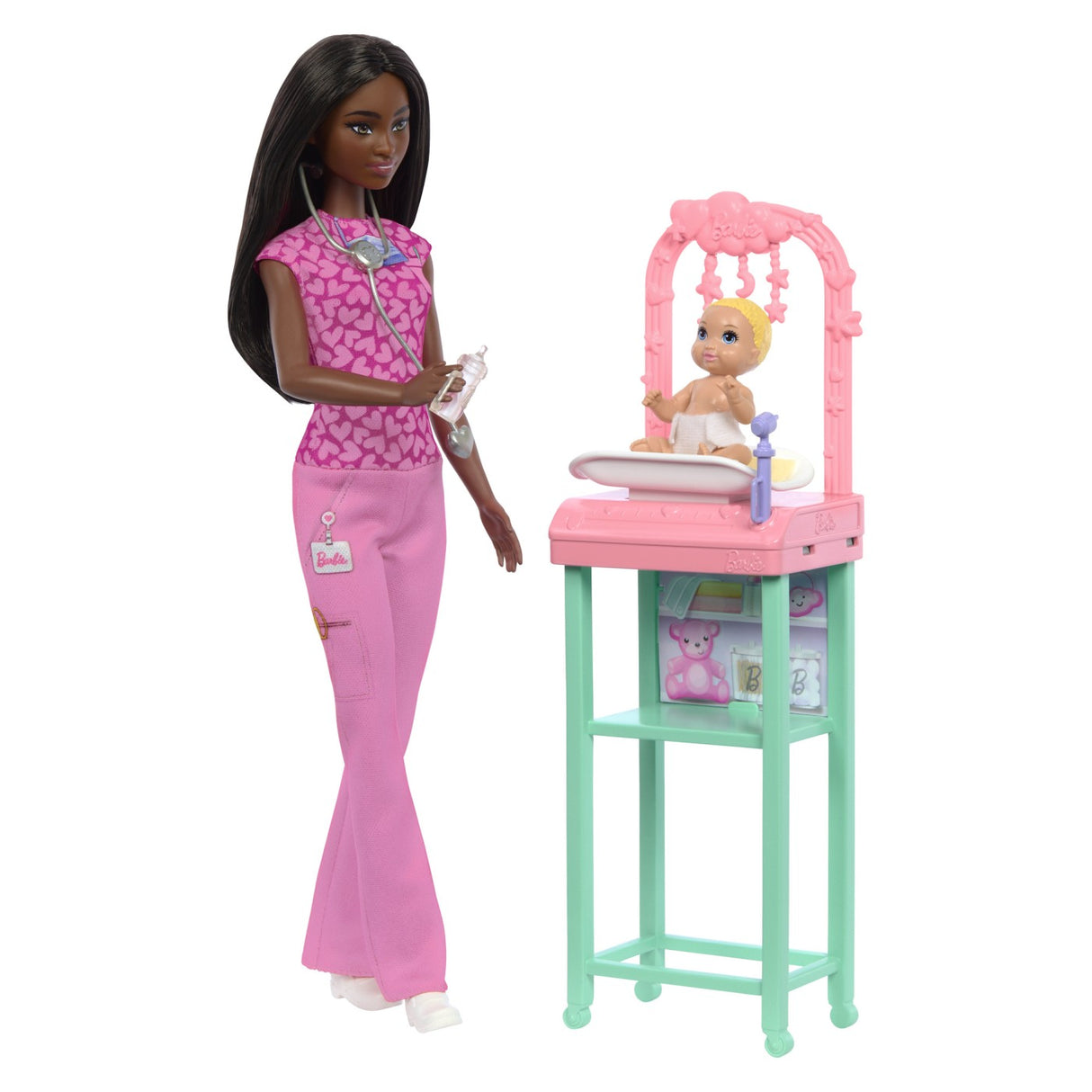 BARBIE SET DE JOACA PAPUSA BARBIE BRUNETA FACE CARIERA PEDIATRU