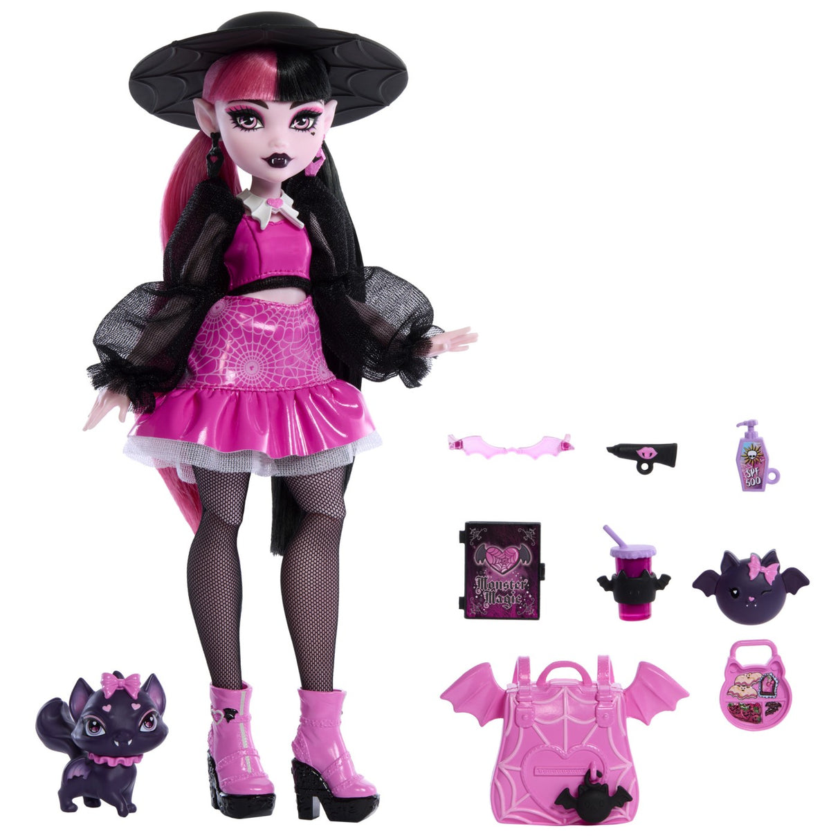 MONSTER HIGH PAPUSA DRACULAURA SI ANIMALUTUL COUNT FABULOUS