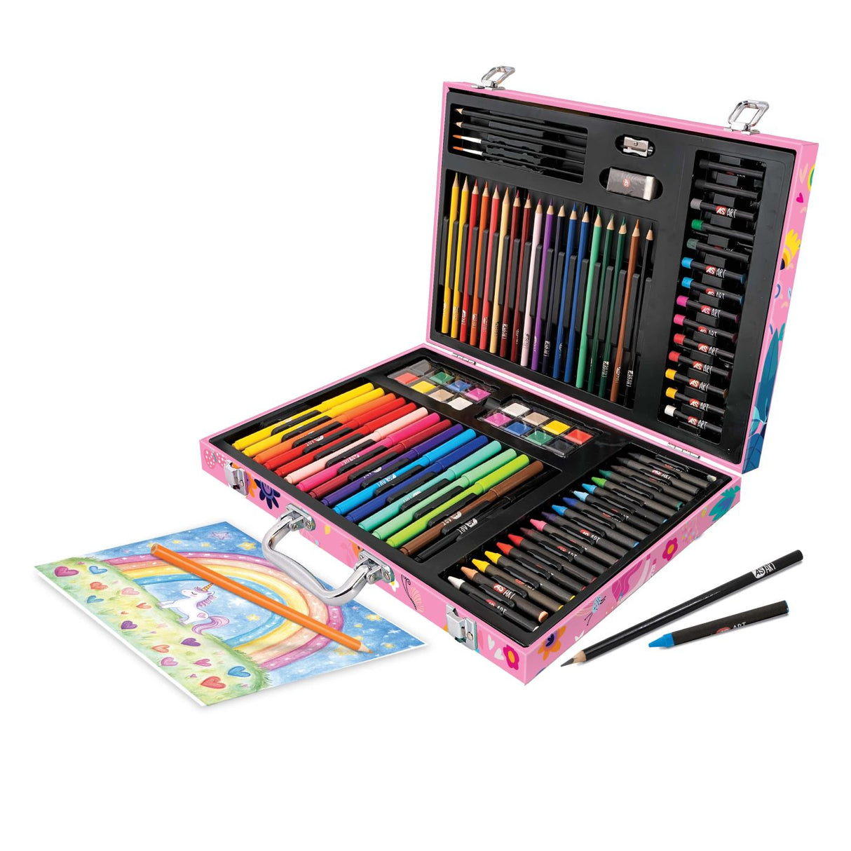 HAPPI HOBBI ART CASE SET DE DESEN DELUXE CU 100 DE ACCESORII FANTEZIE UNICORNI