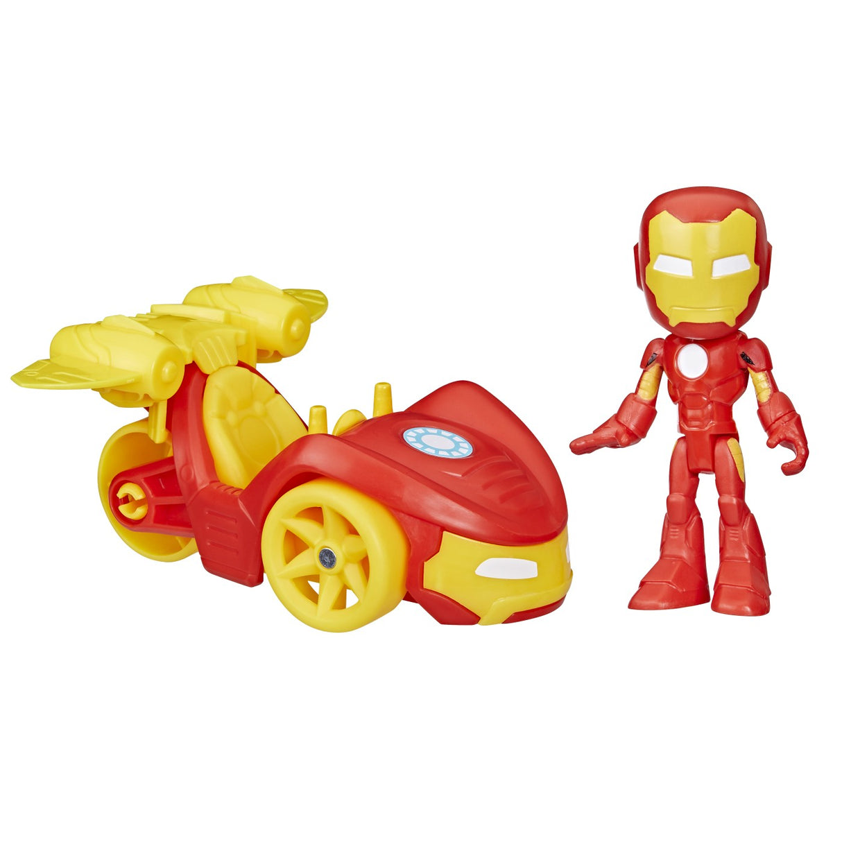 SPIDEY PRIETENII EXTRAORDINARI SET MASINUTA SI FIGURINA SI ACCESORIU IRON MAN