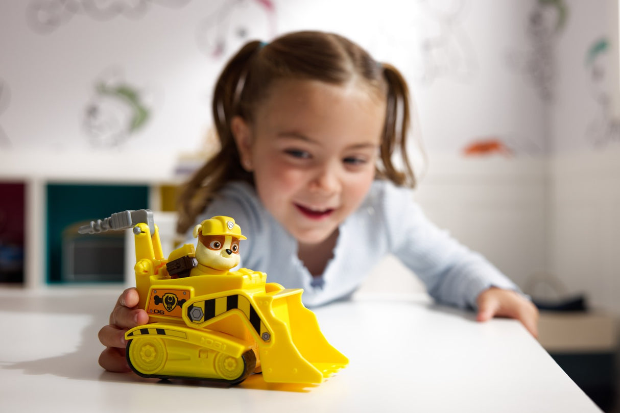 PATRULA CATELUSILOR SET VEHICUL DE BAZA BULDOZER SI FIGURINA RUBBLE