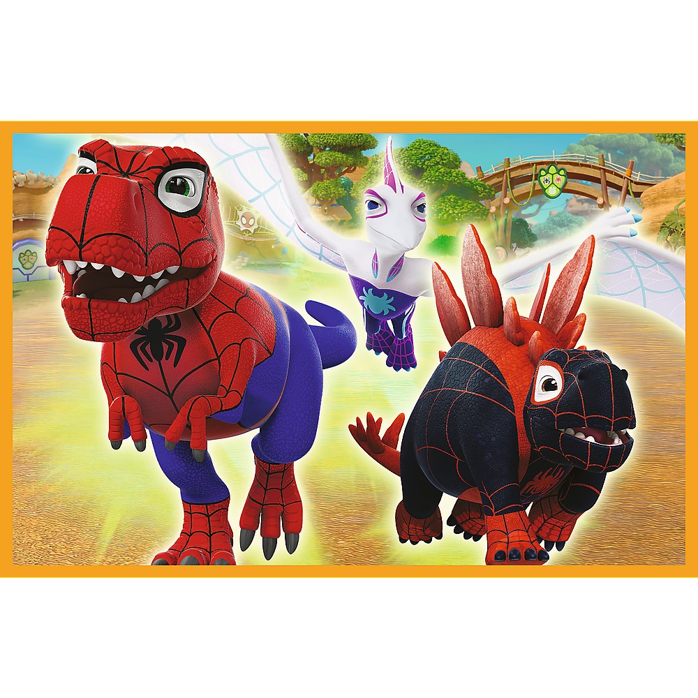 PUZZLE TREFL 2X24 SPIDEY AND HIS AMAZING FRIENDS DINO-WEBS SPIDEY SI DINOZAURII