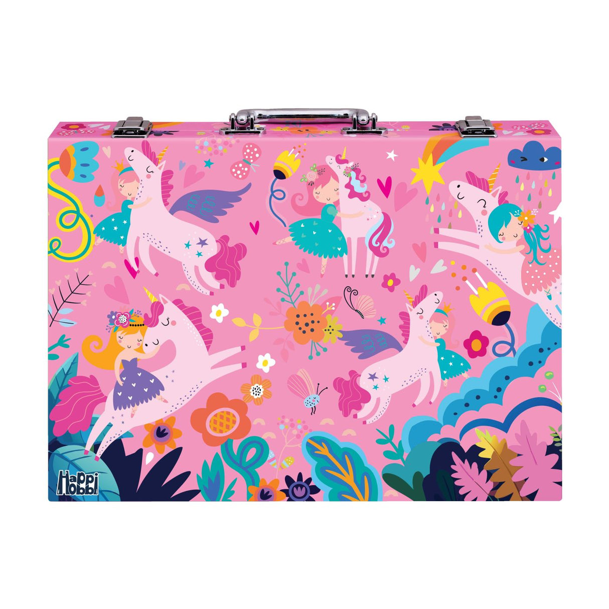 HAPPI HOBBI ART CASE SET DE DESEN DELUXE CU 100 DE ACCESORII FANTEZIE UNICORNI