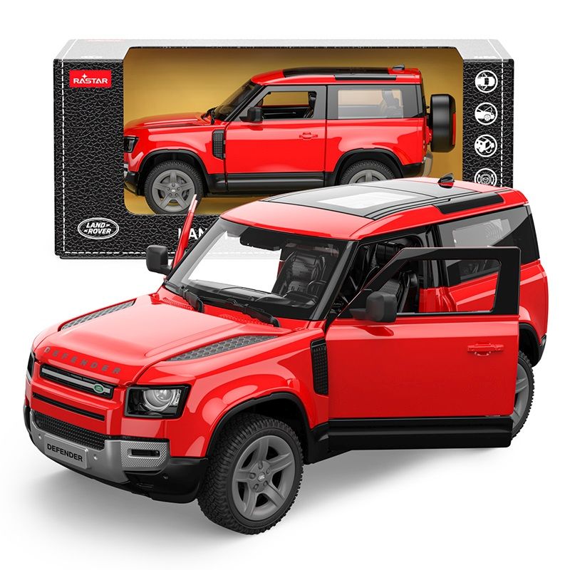MASINUTA METALICA LAND ROVER DEFENDER 90 ROSU SCARA 1 LA 24