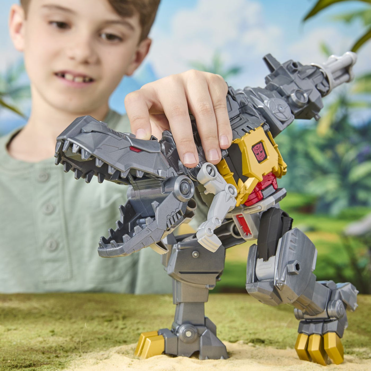 TRANSFORMERS CYBERWORLD ROBOT GRIMLOCK TRANSFORMABIL IN DINOZAUR