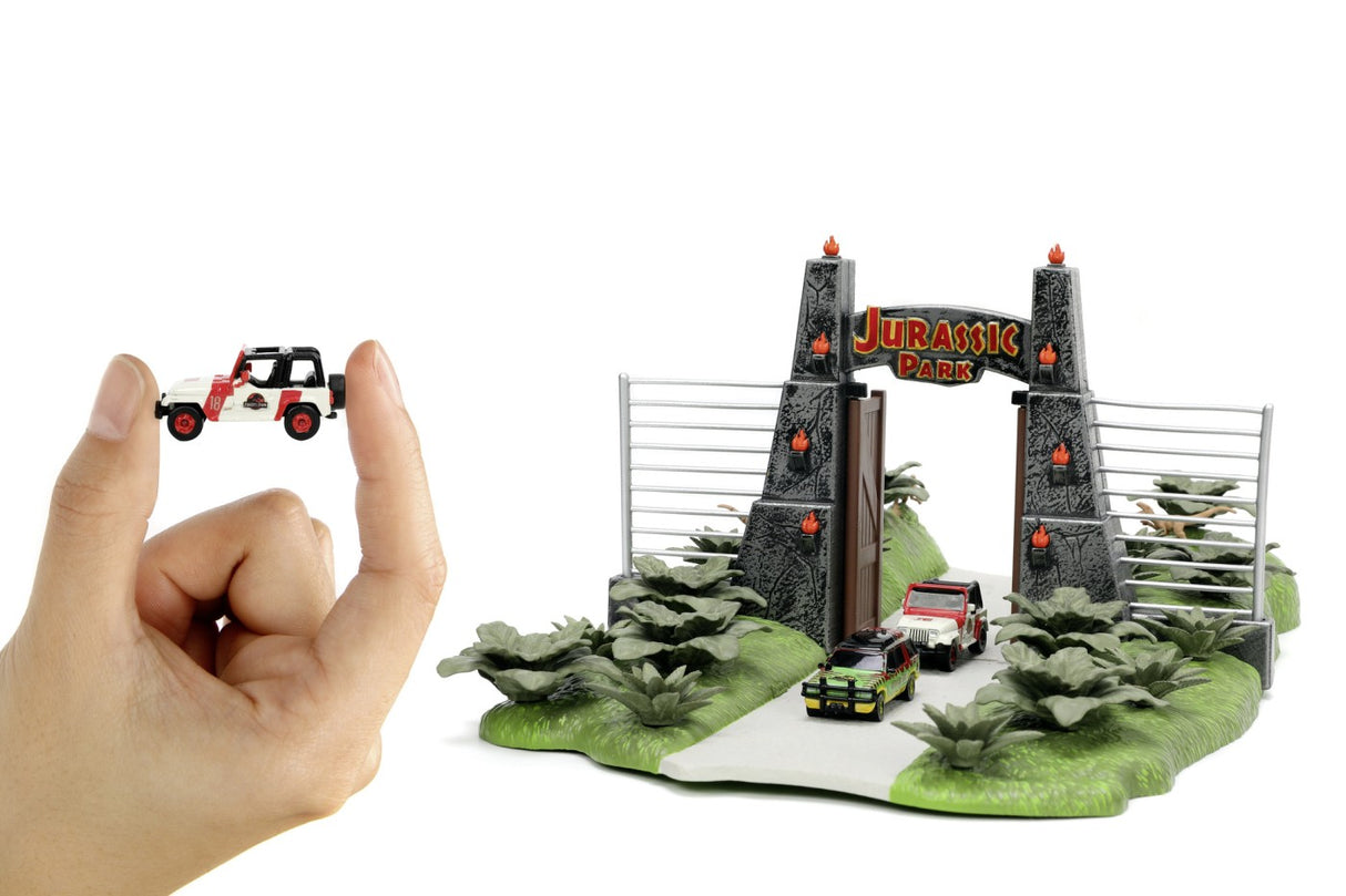 JADA JURASSIC PARK SCENA NANO CU 2 VEHICULE METALICE