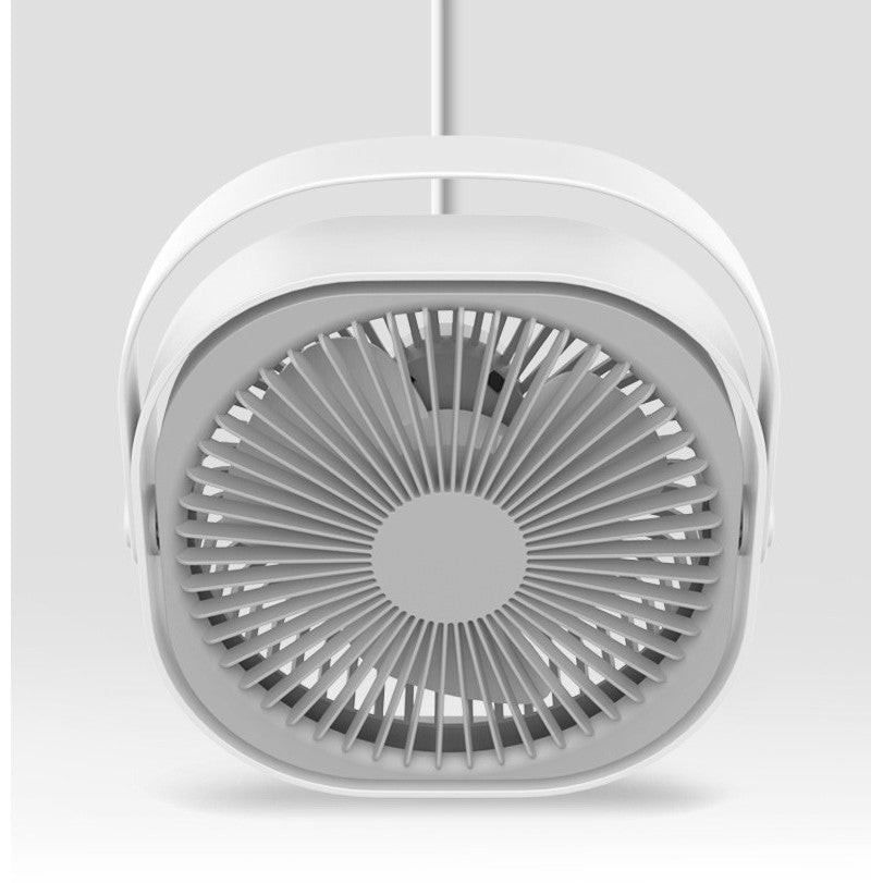 Mini ventilator pentru birou cu usb, Vivimall, rotire 360 grade, 3 viteze, 4000 mA, 13.5 x 12,8, Gri - vivimall.ro