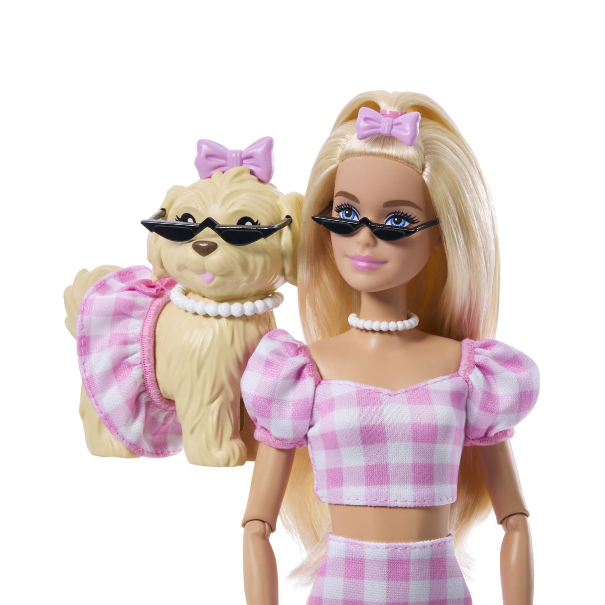 BARBIE TWINNING LOOKS SET PAPUSA BARBIE BLONDA SI CATEL CU ACCESORII