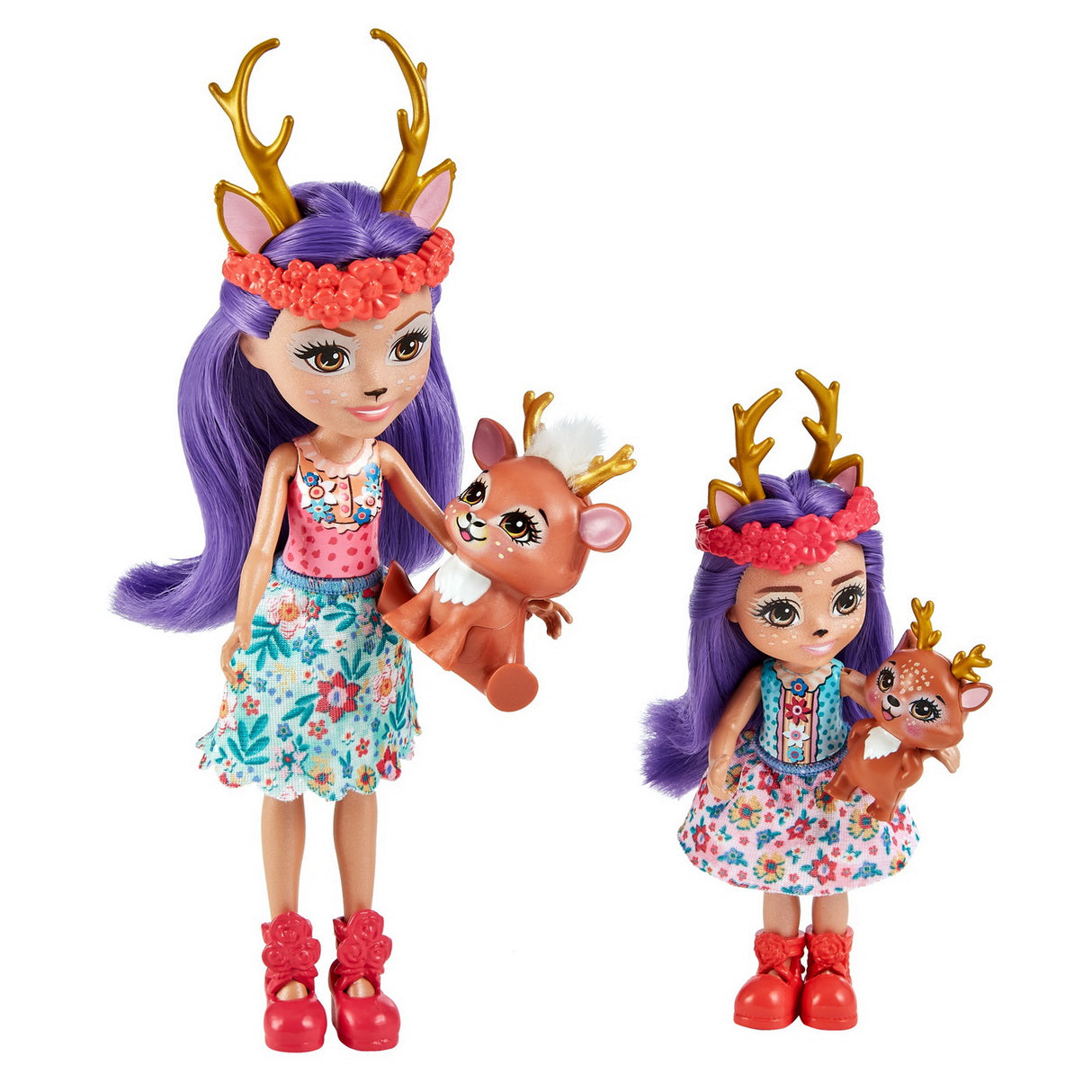 ENCHANTIMALS SET PAPUSI SURORI SI ANIMALUTELE LOR DANESSA DEER SI SPRINT SI DANETTA DEER SI FLEET