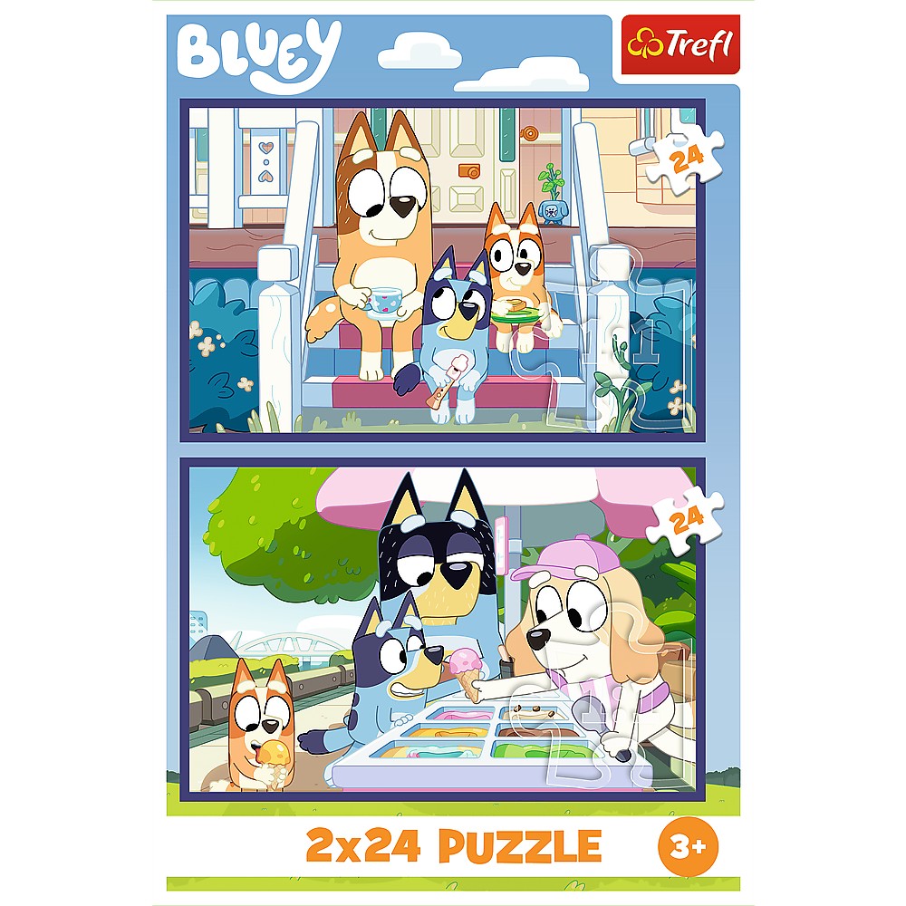 PUZZLE TREFL 2X24 BLUEY DISTRACTIE CU BLUEY