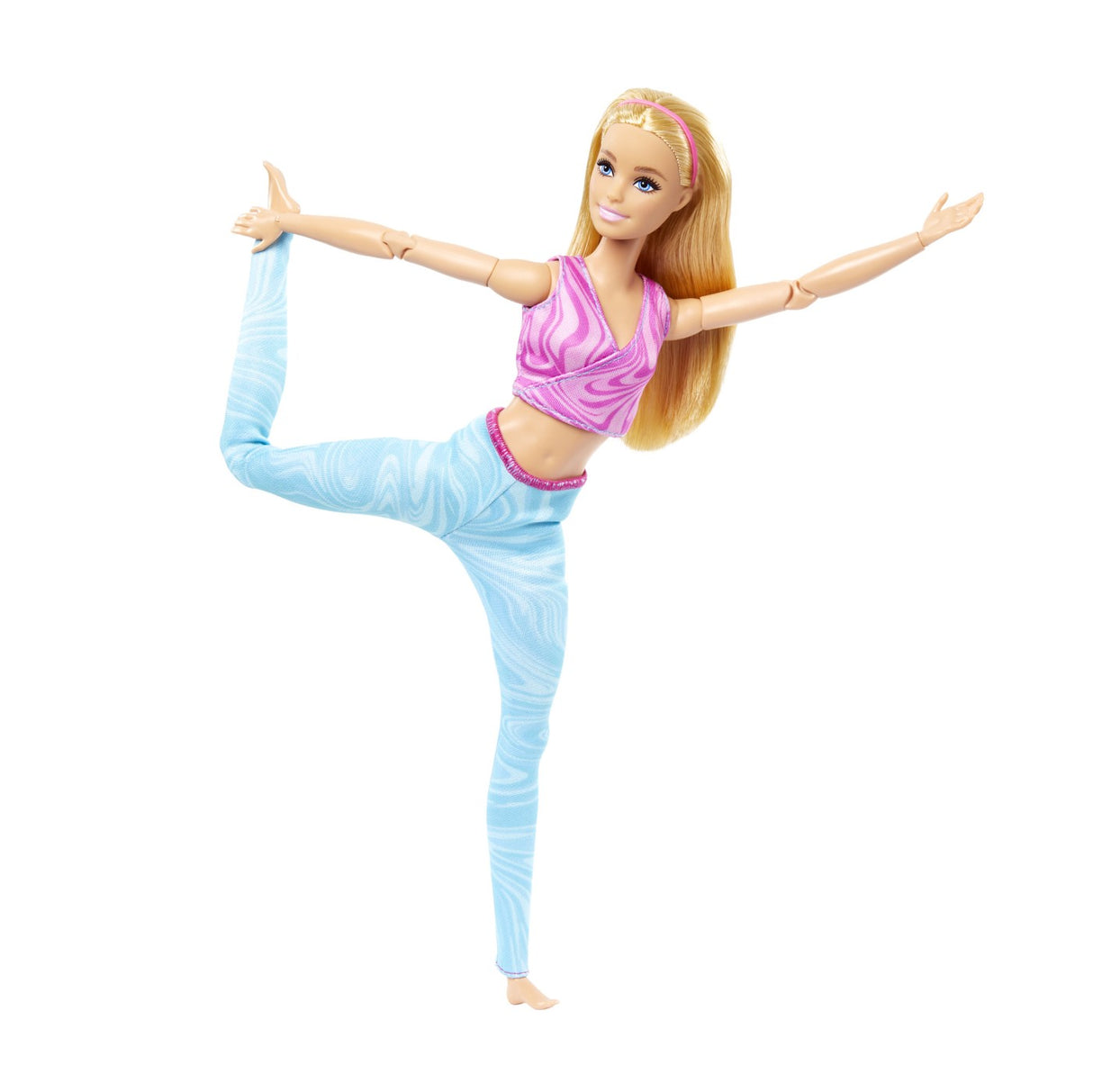 PAPUSA BARBIE MADE TO MOVE BLONDA CU TOP ROZ
