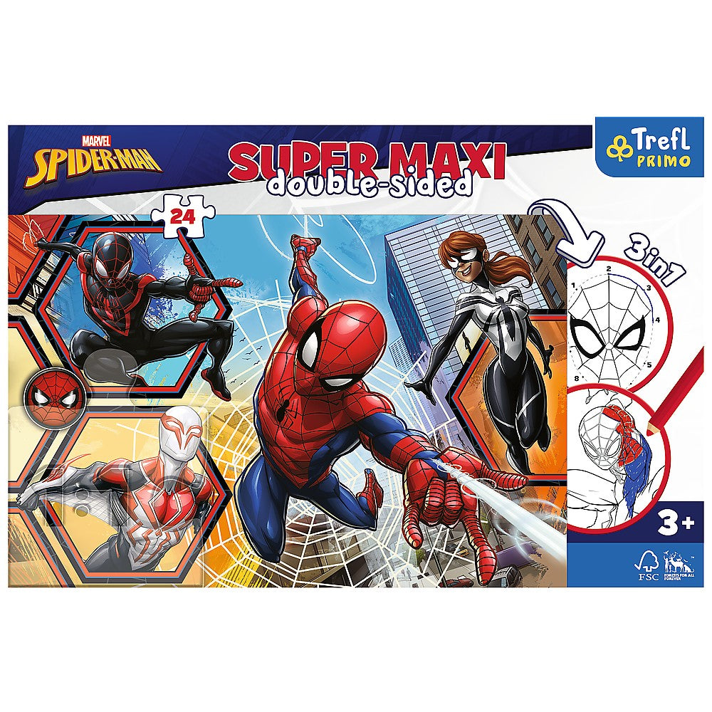 PUZZLE TREFL PRIMO 24 SUPER MAXI DISNEY SPIDERMAN IN ACTIUNE