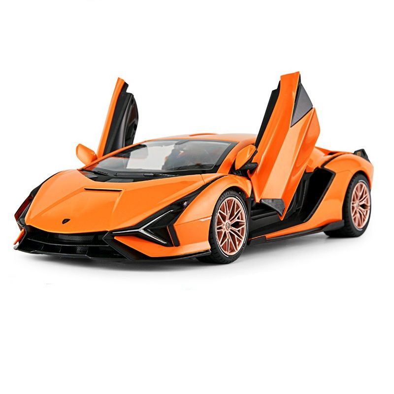 MASINA CU TELECOMANDA LAMBORGHINI SIAN PORTOCALIU CU SCARA 1 LA 14