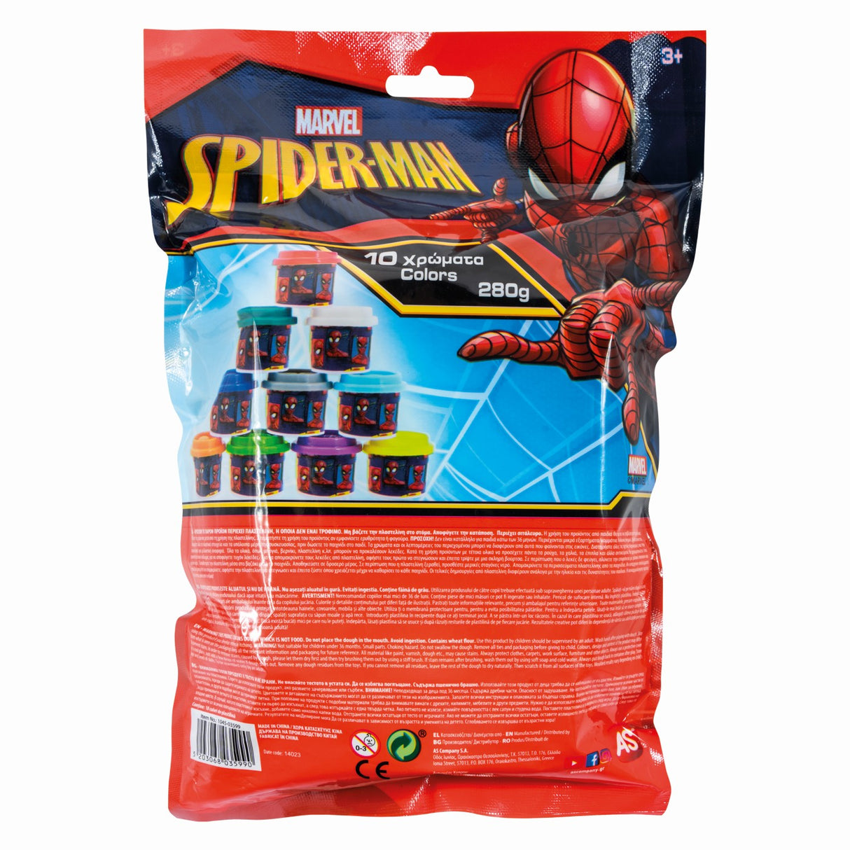 SET 10 BORCANASE DE PLASTILINA SPIDERMAN IN PUNGA DE PLASTIC