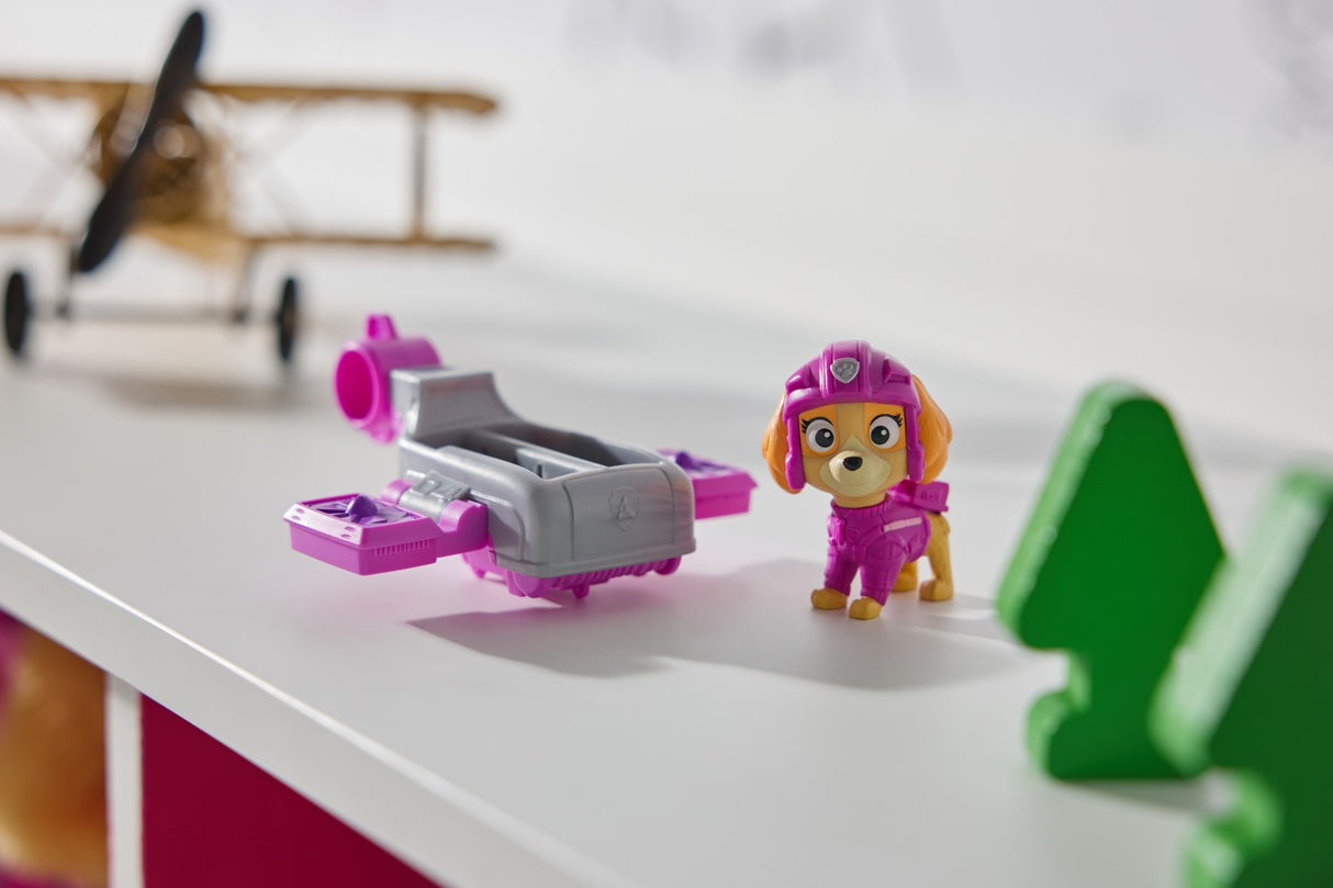 PATRULA CATELUSILOR ACTION PUPS SET VEHICUL DE SALVARE HOVERBOARD SI FIGURINA SKYE 5 CM