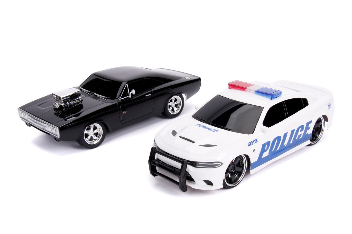 SET MASINUTE FAST AND FURIOUS RC TOYOTA SUPRA&DODGE CHARGER SRT SCARA 1:16
