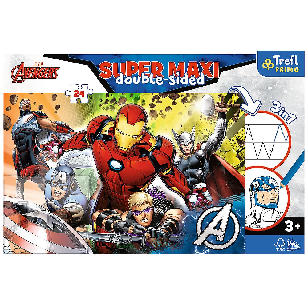 PUZZLE TREFL PRIMO 24 SUPER MAXI DISNEY MARVEL RAZBUNATORII PUTERNICI