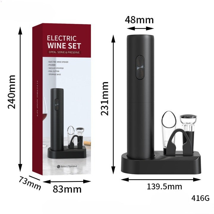 Set Tirbuson Electric din 5 piese, Vivimall, Deschizator Electric, cu Baterii, Multifunctional, 23x14cm, Negru - vivimall.ro
