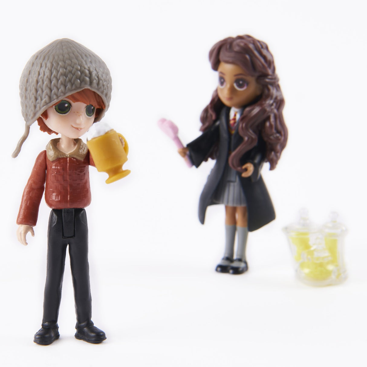 HARRY POTTER WIZARDING WORLD MAGICAL MINIS SET 2 FIGURINE RON SI PARVATI