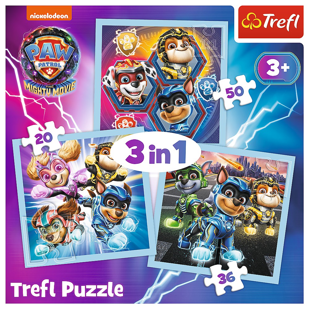 PUZZLE TREFL 3IN1 PATRULA CATELUSILOR PUTEREA CATEILOR