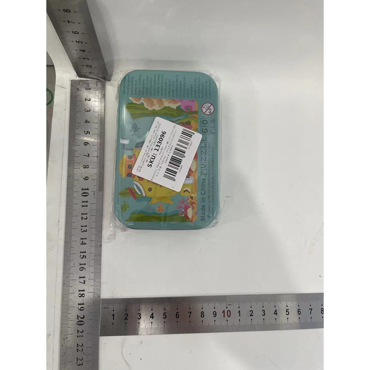 Puzzle 60 de Piese din Lemn in Cutie Metalica, Vivimall, Model Submarin, Educativ, Dezvoltare Abilitati Cognitive, pentru Prescolari, 22.5x13.5 cm, Multicolor - vivimall.ro