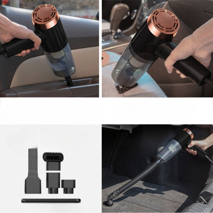 Aspirator Portabil Auto, Vivimall, pentru Casa si Masina, Cablu Auto, Tub Prelungitor, 4 Capete de Aspirare, 20x16x19cm, Negru - vivimall.ro