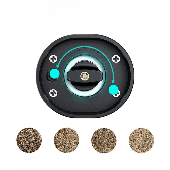 Rasnita Electrica pentru Cafea si Condimente, Vivimall, Cutit de Macinare din Otel Inoxidabil, Incarcare cu Baterii, Optiuni Diferite de Macinare, Usor de Manevrat, 18x5.5cm, Negru - vivimall.ro