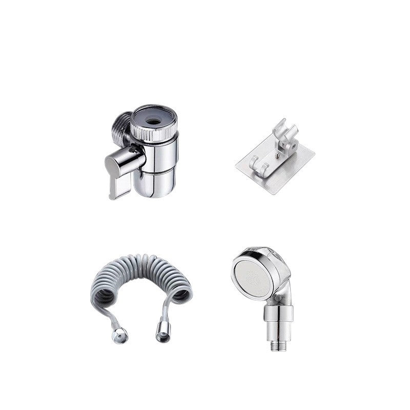 Set Extensie de Dus, Vivimall, pentru Baterie Baie sau Bucatarie, 4 Piese, Filtru de Ioni Negativi, Furtun Flexibil de 1.5 Metri, Argintiu - vivimall.ro