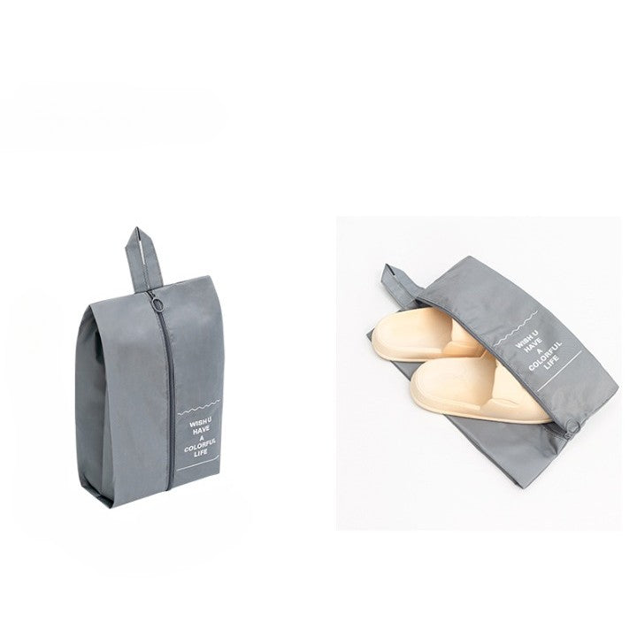 Set 7 Genti de Calatorie, Vivimall, pentru Depozitare, Compresibile, 7 Dimensiuni, Impermeabile, Design cu Plasa, Pliabile, Manere Robuste, Fermoar dublu, Gri - vivimall.ro