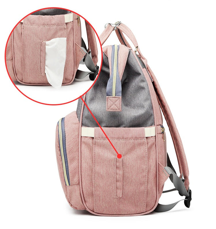 Rucsac Pentru Mamici Gri Roz | MommyBag 4 - vivimall.ro