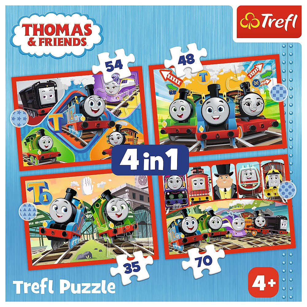 PUZZLE TREFL 4IN1 THOMAS TRENULETELE AMUZANTE