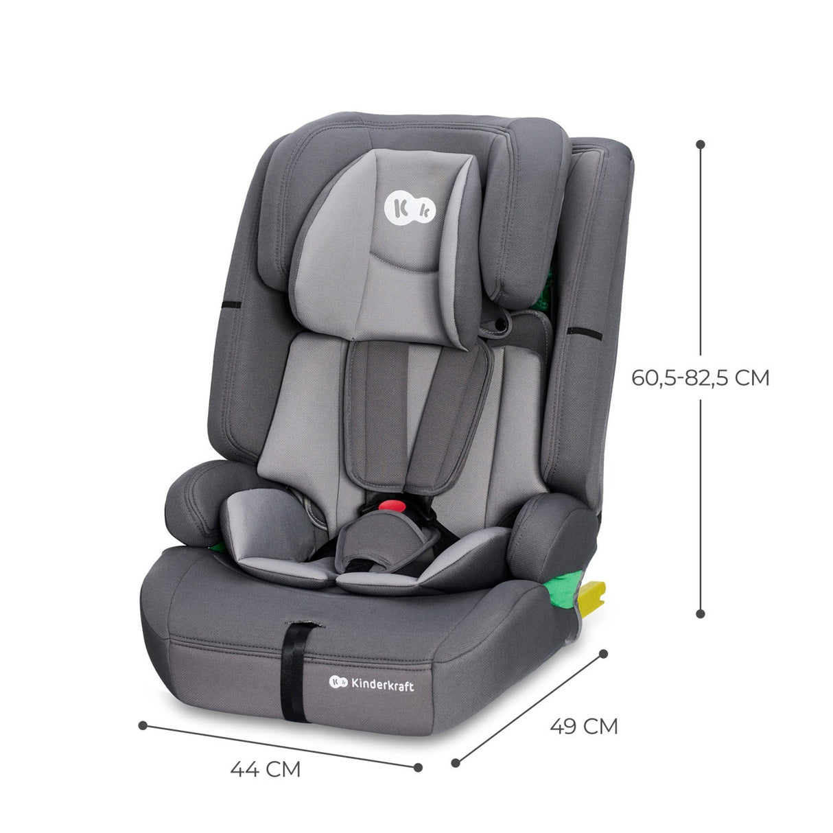 SCAUN AUTO I-SIZE, 76-150 CM, KINDERKRAFT SAFETY FIX 2, GREY